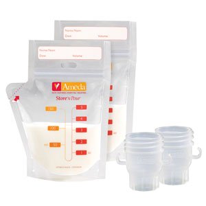 EW17242M - Ameda Store N Pour Getting Started Kit with 2 Adapters and 20 Freezer Bags
