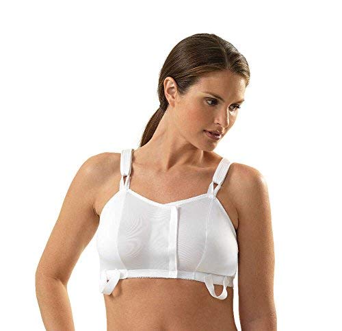 MediChoice Surgical Bras, Premium, Medium, Hook And Loop Front Closure, Cotton Spandex, Adjustable Padded Shoulder Straps, Compression, Support, 36 Inch - 38 Inch, White (Each of 1)