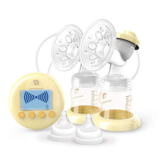 Double Electric Breast Pump,Comfort Breastfeeding Breast Pump Dual with HD LCD Display,Ultra-Quiet and USB Charging, 9 Levels Massage Suction, Germany Imported PPSU Safe Material -CE and FDA Approved