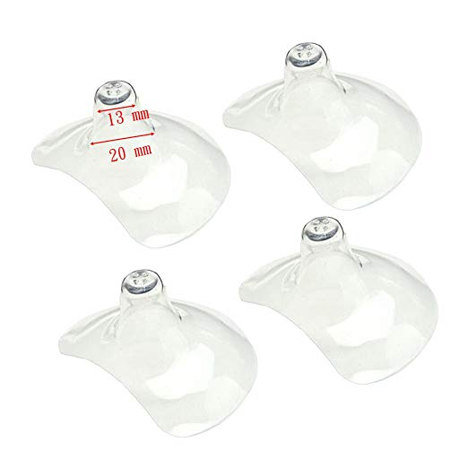 Maymom Nipple Shield (Small/Extra Small), 4pc in Reuseable Storage Case (Thicker Version)