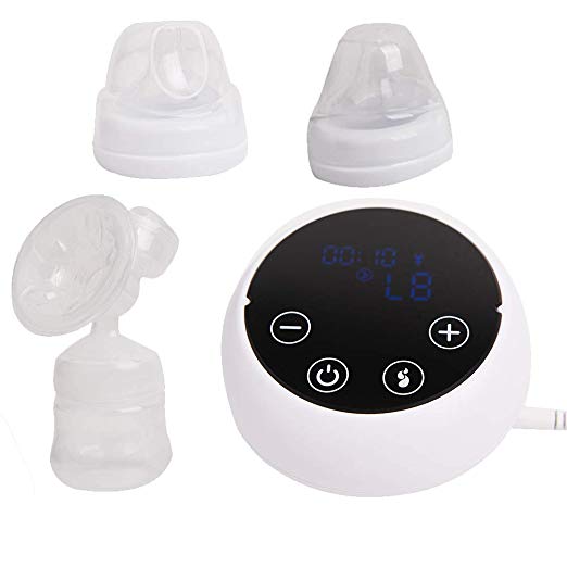 Scorpiuse Electric Breast Pump Digital LCD Protable Breastmilk Pump USB Charging for Breastfeeding 9 Levels Massage Suction HD LED Display (Electric-B)