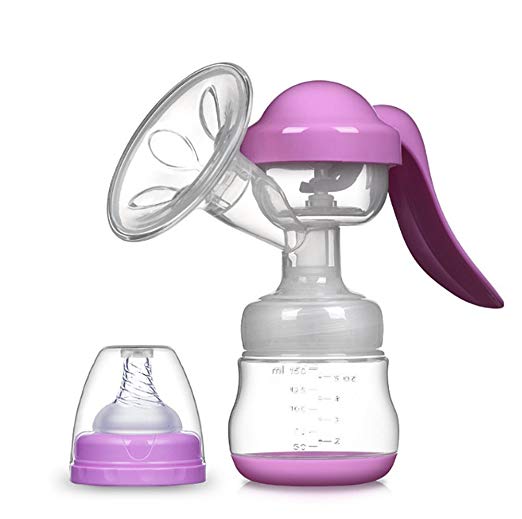 Manual Breast Pump, Ergonomic, Easy Express, All for Ideal Suction, Storage and Feeding Purple BE26