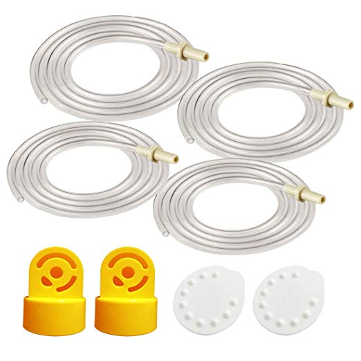 Tubing Replacement (Two Retail Packs, 4 Tubes), 2 Valves and 2 Membranes for Medela Pump in Style Advanced Breast Pump Released After Jul 2006. Can Replace Medela Valve & Membrane; Made by Maymom.