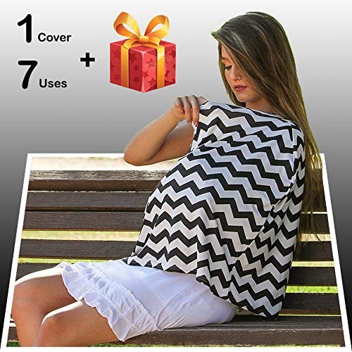 Nursing Cover Scarf, Breastfeeding Cover (Mother-Baby Bond), Baby Car Seat Canopy, Stroller Cover, Shopping Cart Cover. Breathable Fabric, Use it for Privacy While Nursing Your Baby by Nevons's Store