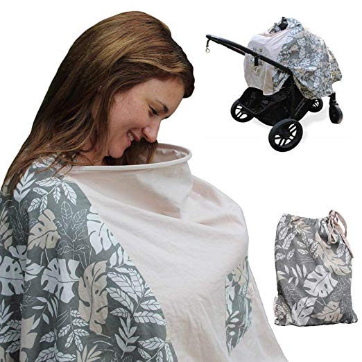 The New Full Coverage 360 Nursing Poncho I Nursing Cover for Breastfeeding I Nursing Cover with WireI 100% Breathable Lightweight Cotton I Multi-use Breastfeeding Cover I Best Baby Shower Gift