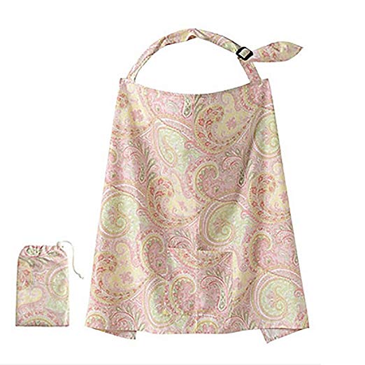 VANKER Soft Cotton Cover Infant Breastfeeding Nursing Blanket Shawl Pack Peacock pink