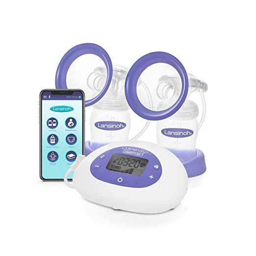 Lansinoh Smartpump Double Electric Breast Pump, Connects to Lansinoh Baby App via Bluetooth, Breast Pump Bra Compatible with Adjustable Suction & Pumping Levels for Mom's Comfort