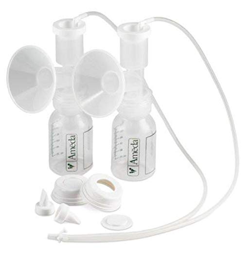 Ameda Dual HygieniKit Milk Collection System w/One Hand Breast Pump Adapter