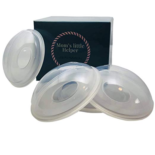 Premium High Grade 4pc Breast Shells by Mom’s Little Helper- Comfortable Safe Shells to Protect Sore and Cracked Nipples and Collect Breast Milk in a Mess Free Way