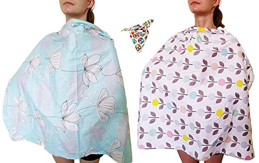 Hölm Baby Nursing Cover TWO (2) pack, Breastfeeding Cover up, and Breast Pump Cover for Privacy. A Cotton Breathable Baby Nursing Wrap. Privacy Nursing Cover for Mom and Baby.