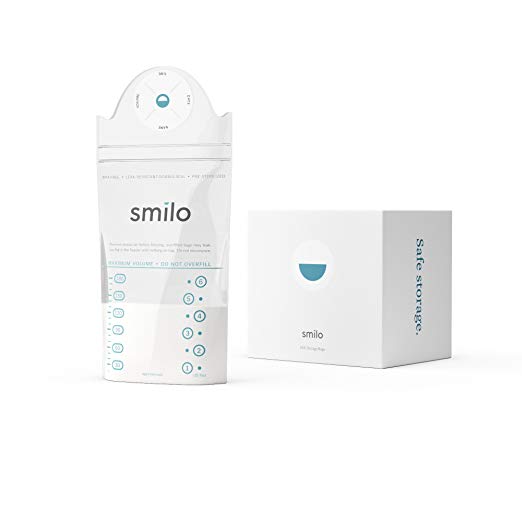 Smilo Breast Milk Storage Bags, Leak-Proof, BPA Free, 6 Ounce, 100 Count