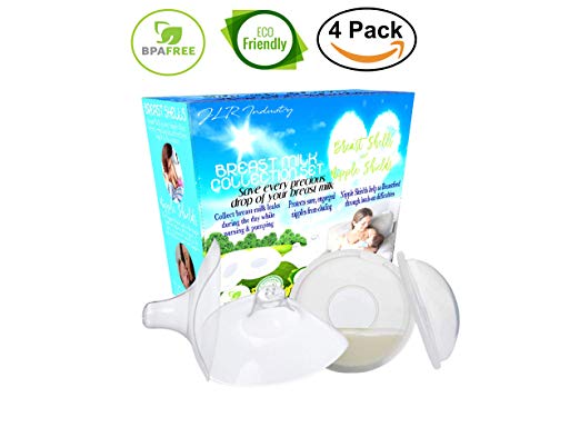 Breast Shell Milk Collector & Contact Nipple Shield Milk Catcher for Breastfeeding Relief Set - Lactation Nursing Collection Cups Catchers - Let Down in Bra Reusable Leak Milksaver Pads Replacement