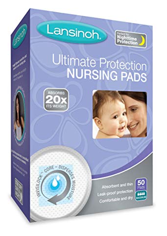 Lansinoh Nursing Pads, Pack of 50 Ultimate Protection Disposable Breast Pads