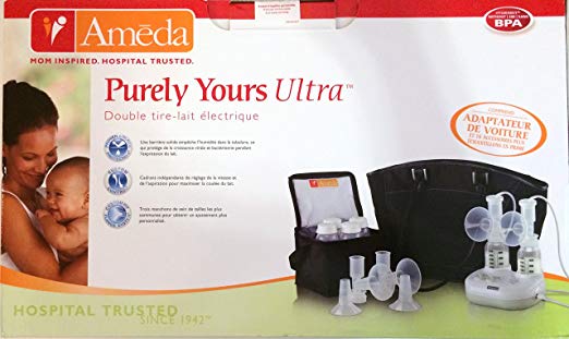 Ameda Purely Yours Ultra Double Electric Breast Pump with Car Adaptor & 16 Acessories
