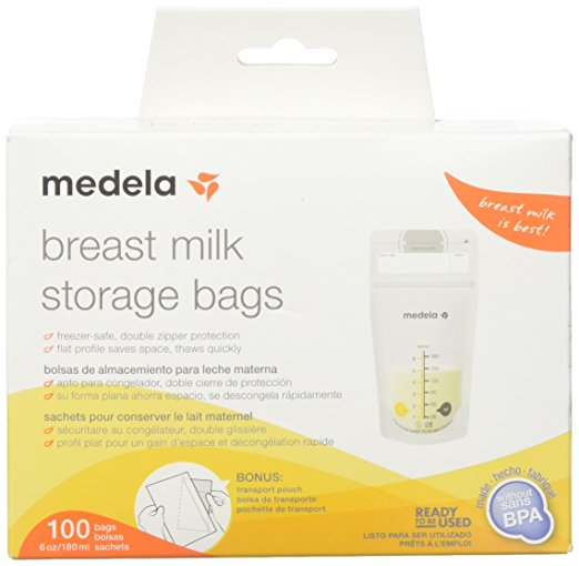 Medela Breast Milk Storage Bags, 100 count Ready to Use Milk Storage Bags for Breastfeeding, Self Standing, Flat Profile Space Saving Storage for Breastmilk