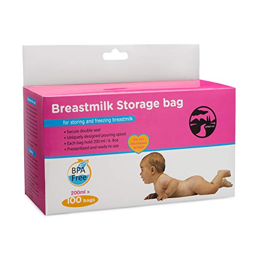 Upmudcreek Breastmilk Storage Bags 200ml, 100 count, Presterilized BPA free material