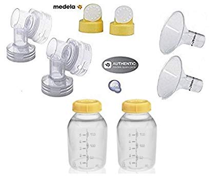 Medela replacement parts: Connector, valve membrane, bottle, breast shield 24mm ( From Bulk)