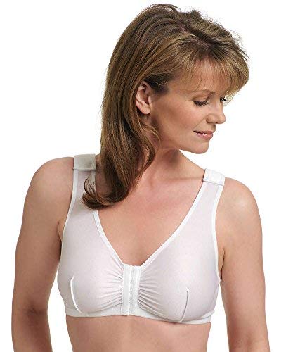 MediChoice Surgical Bras, Standard, Size 34, Hook and Eye Front Closure, Cotton Spandex, Adjustable Shoulder Straps, Compression, Support, White (Each of 1)