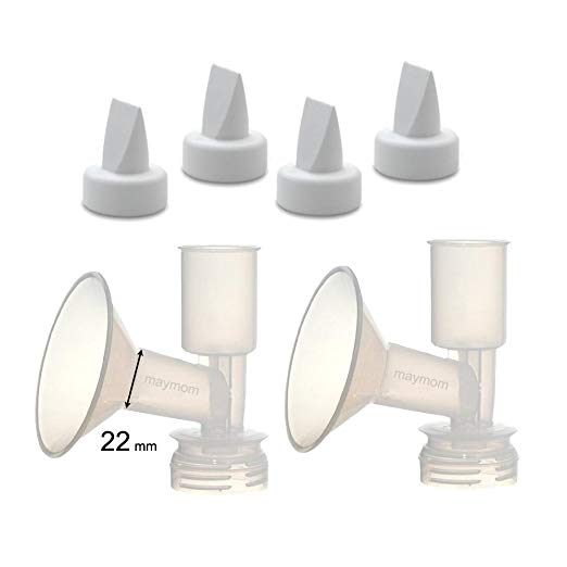 Non-Insert, One-piece Small Flange Kit for Ameda Purely Yours, Ultra Breastpump (Flange 22 mm), with Duckbill; Made by Maymom