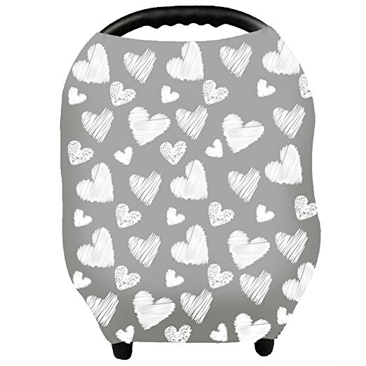 Nursing Cover - Breastfeeding Cover Carseat Canopy for Baby Infant, Car Seat Covers for Babies by YOOFOSS (Gray)