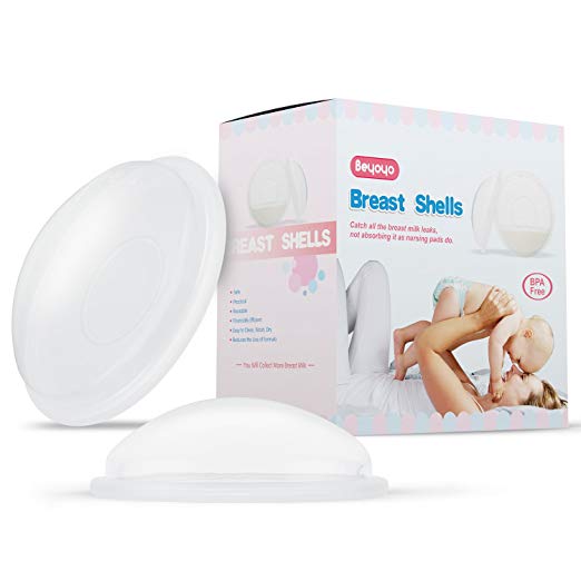 Breast Shells for Nursing Moms, Nursing Cups - 2 Pack, Collect Breast Milk and Protect Sore Nipples, Easy to Clean, Soft and Flexible Silicone Material, Reusable