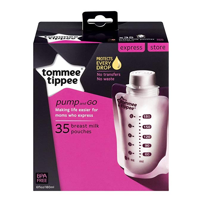 Tommee Tippee Pump and Go Breast Milk Pouch 35ct 6 oz