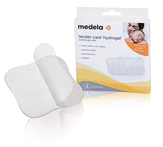 Medela Soothing Gel Pads for Breastfeeding, 4 count, Tender Care Hydrogel Pads, Advanced Nipple Therapy, Instant Cooling Relief for Tender Nipples, Reusable