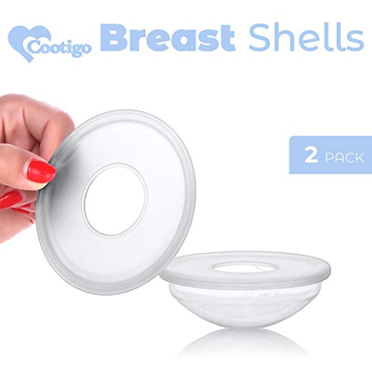 Cootigo Breast Shells & Milk Catcher for Breastfeeding Nursing Cups, Milk Saver with Food Grade Silicone BPA-Free for Newborn and Mom 2 Packs