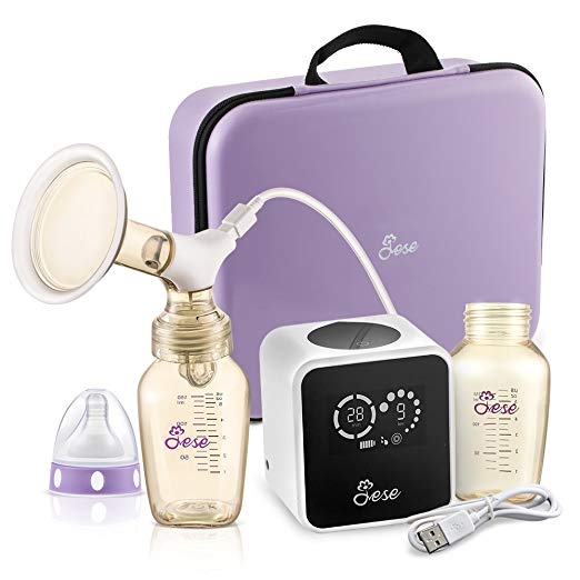 JESE Electric Single Breast Pump, Comfort Breastfeeding Breast Pump with 9 Customizable Levels, Single Baby Milk Breast Pump for Travel with Portable Bag