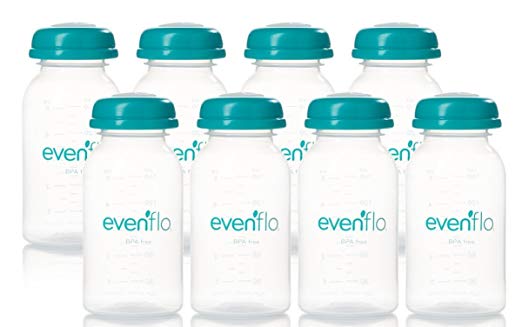 Evenflo 8 Pack Simplymilk Storage Bottles, 5 Ounce