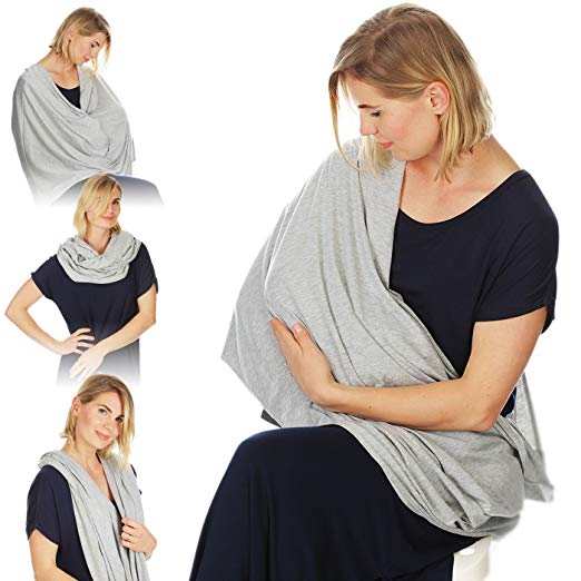 Kiddo Care Nursing Cover Infinity Nursing Scarf for Breastfeeding (Elegant Grey)