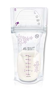 Philips AVENT Breast Milk Storage Bags, Clear, 6 Ounce, 50 Pack