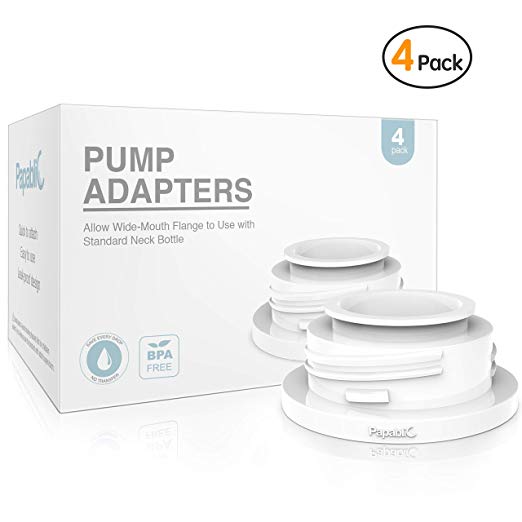Papablic Leak-proof Pump Bottle Adapter, for Spectra S1 S2 Pump Flanges to Use with Medela Baby Bottles, 4 Pack