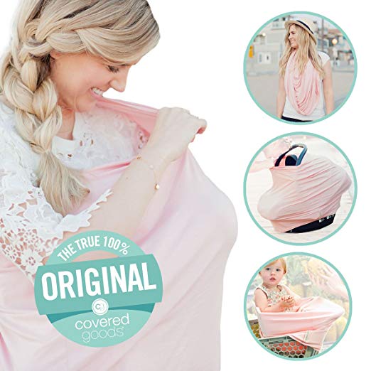 Covered Goods - The Original Multi Use Maternity Breastfeeding Nursing Cover, Infinity Scarf, and Car Seat Cover - Rose Quartz