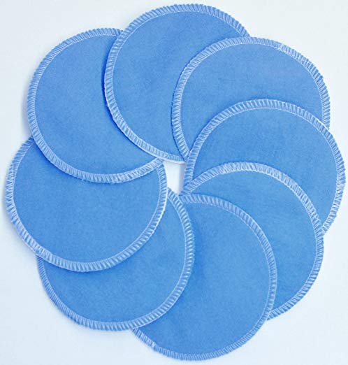 NuAngel Designer Washable Nursing Pads 100% Cotton - Periwinkle Blue - Made in U.S.A.