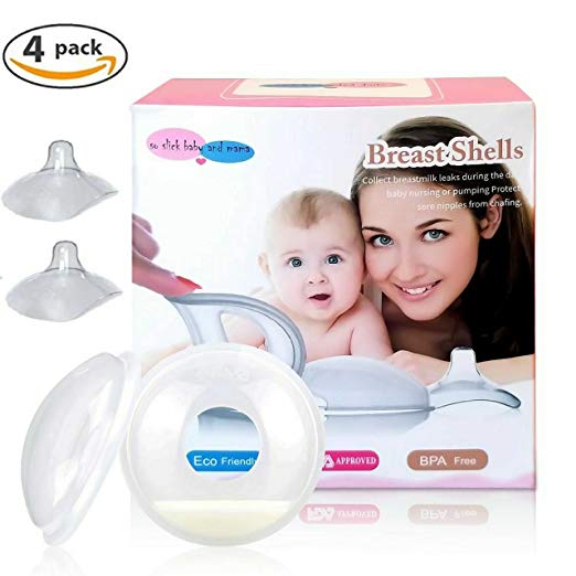 Breast Shells breastmilk Collector & Nipple Shield(Pack of 4).Nursing Cups Milk Saver/Catcher & Latch Assist Perfect for Nursing Mothers with Inverted & Sore Nipple.Milk Savers for Breastfeeding