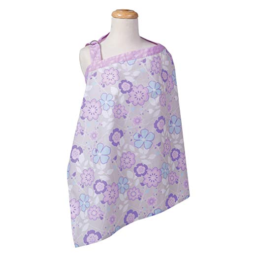 Trend Lab Grace Floral Nursing Cover, Purple, Blue, Gray and White