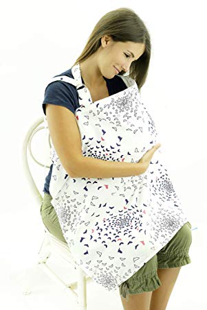 Now Born Nursing Apron Cover Up for Breastfeeding - White