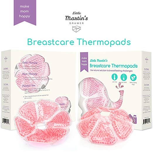 Little Martin’s Breastcare Thermopads/Breast Ice Packs, Reusable Hot/Cold Therapy Breastfeeding Gel Pads, Compress Therapearl Beads, Cooling Soothing Relief Of Pain, Swelling, Injuries For Nursing Mom