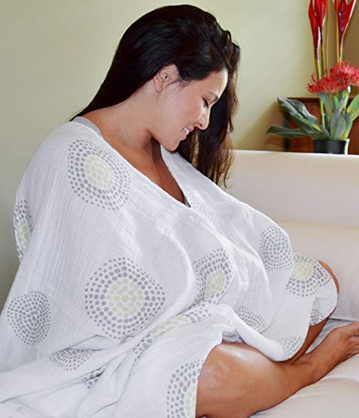 Shuga Bebe Baby Muslin Swaddle Blanket and Breastfeeding Nursing Cover All-In-One - Dottie